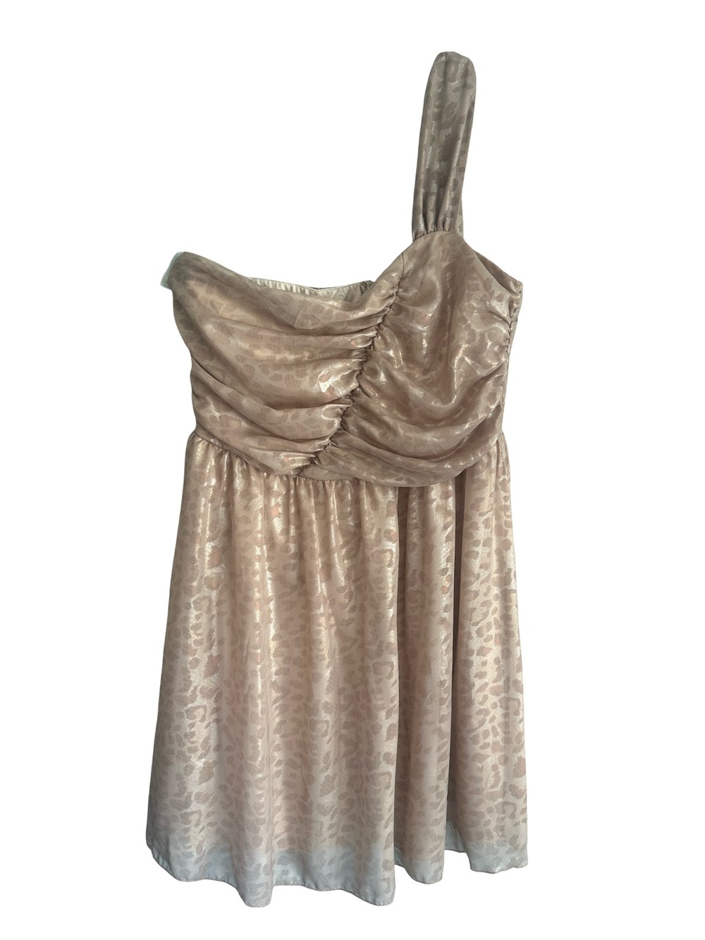 NWT Vintage Y2K Charlotte Russe One-Shoulder Shimmery Animal Print Party Dress
